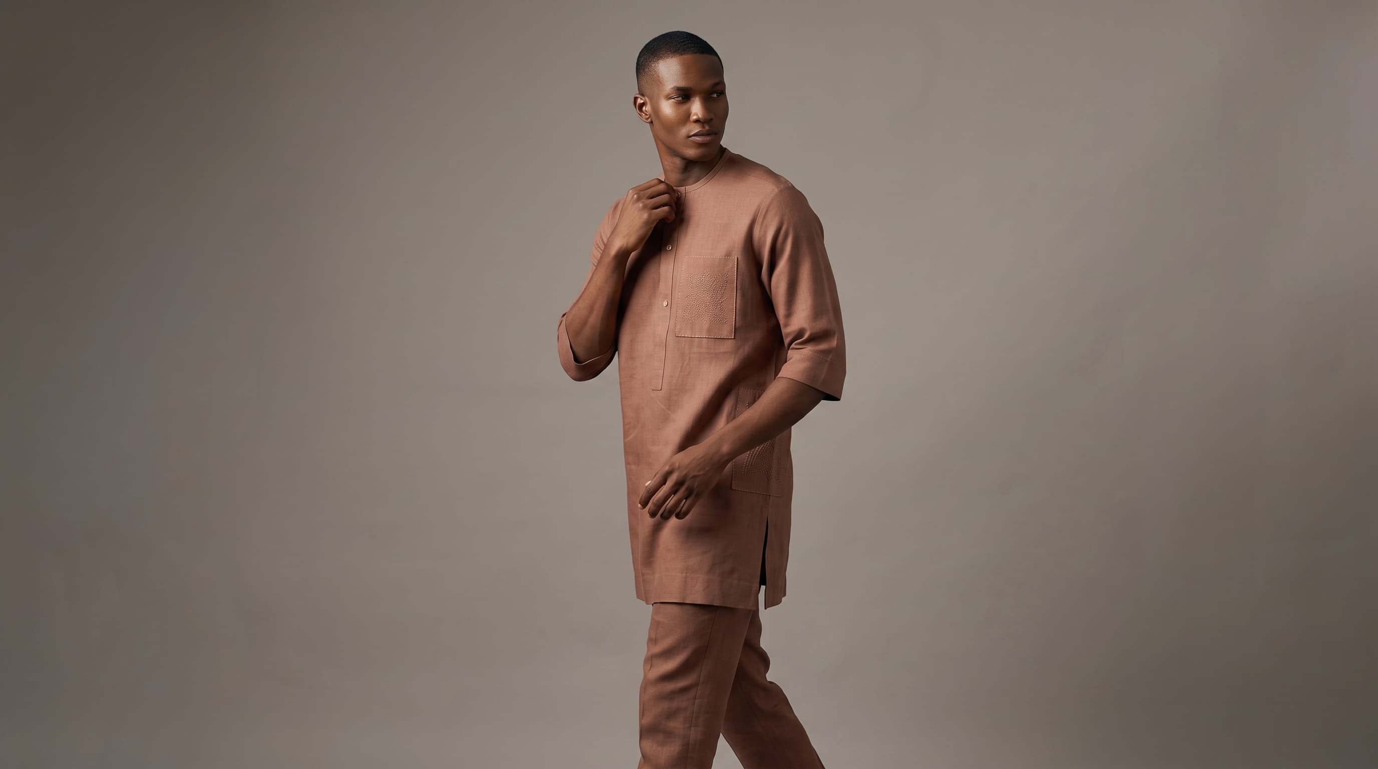 Terracotta Linen Kaftan
