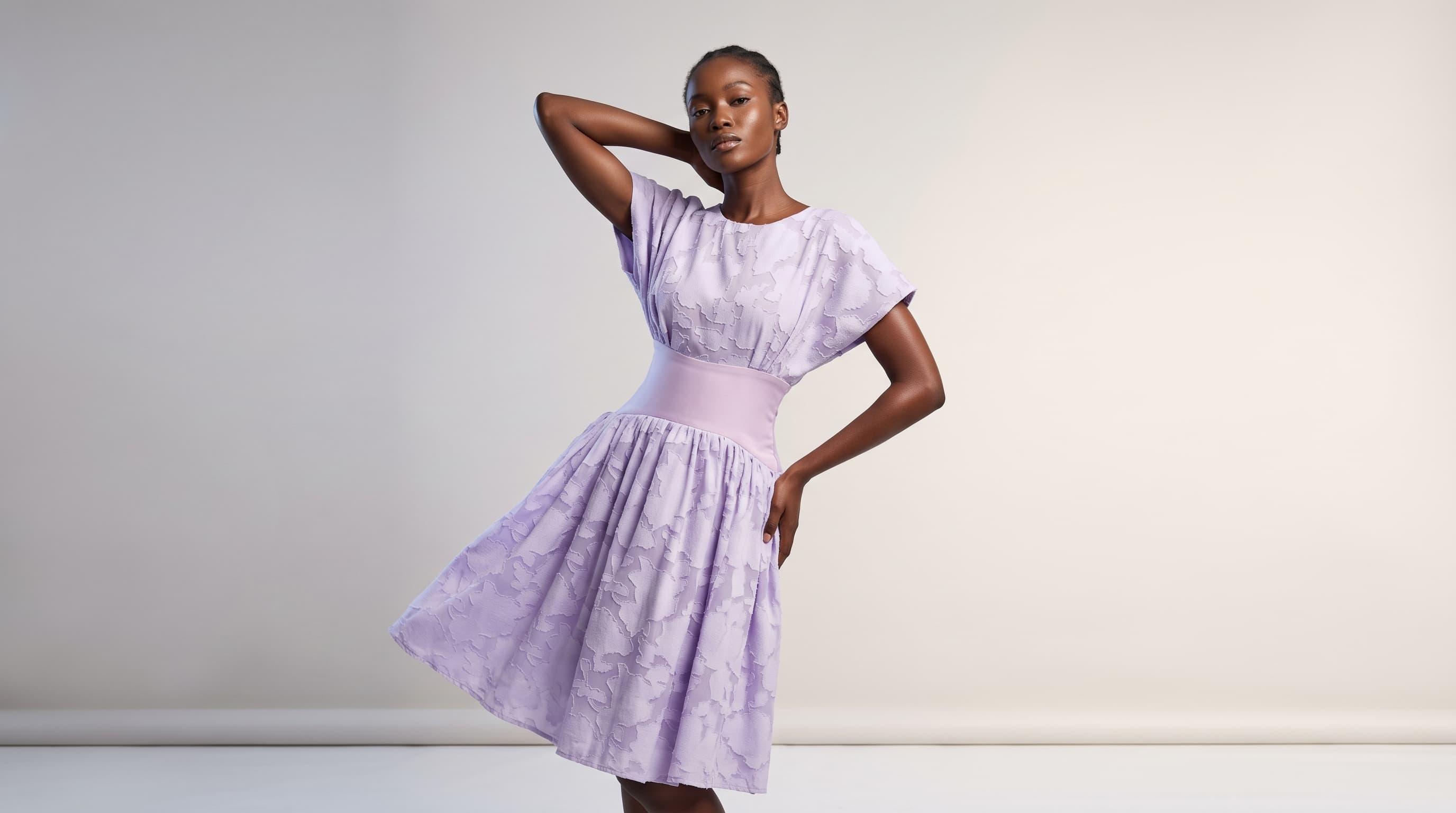 Lavender Jacquard Dress