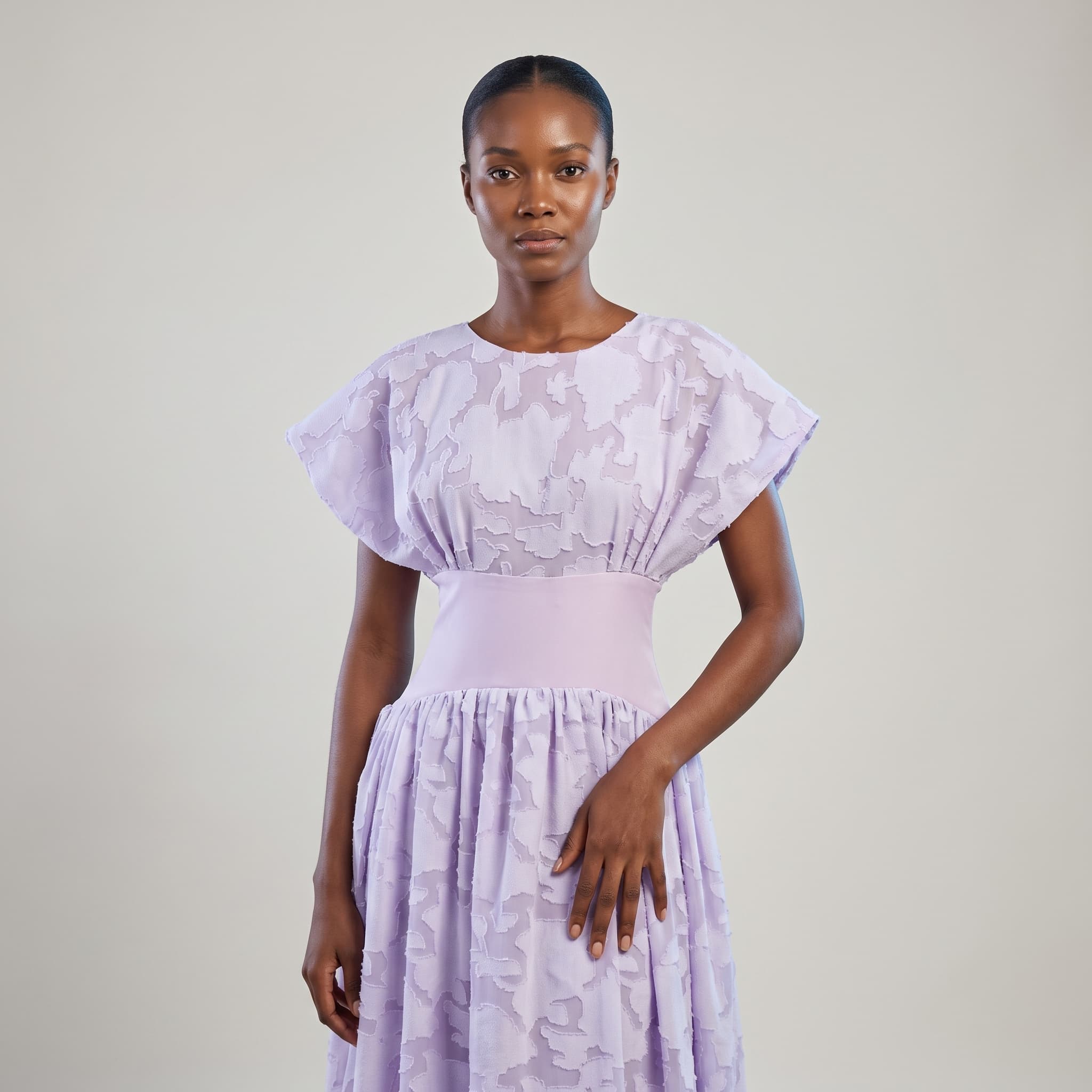 Lavender Jacquard Dress Detail
