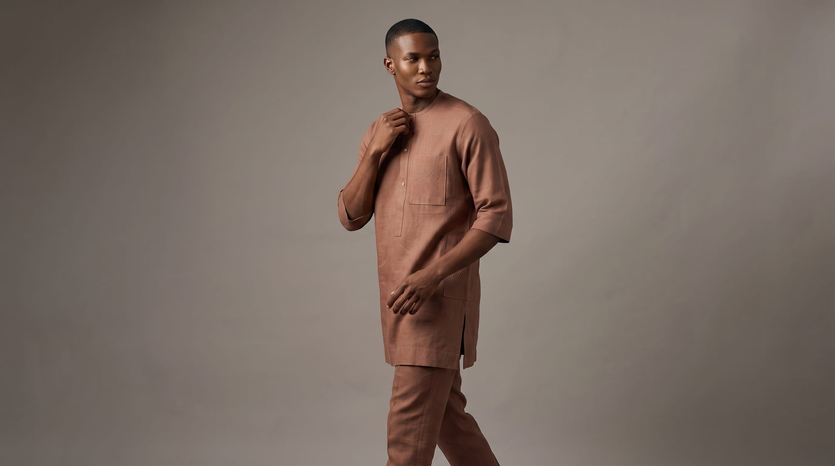 Terracotta Linen Kaftan