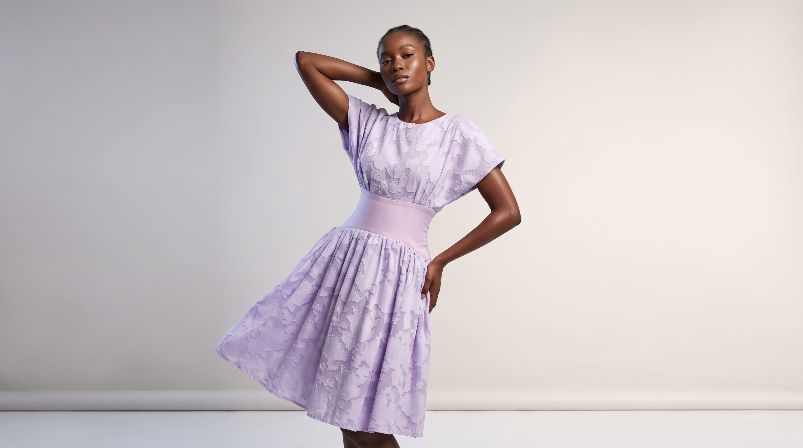 Lavender Jacquard Dress