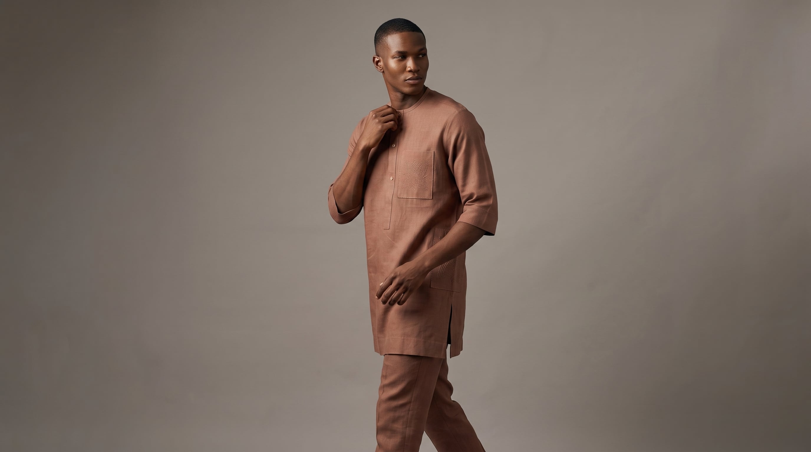 Terracotta Linen Kaftan